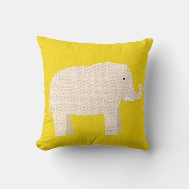 Magic Elephant Throw Pillow (Front)