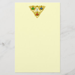 MAGIC ELFIC TALISMAN /GOLD TRIANGLE  Cream Stationery