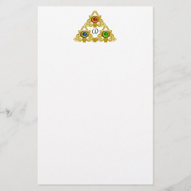 MAGIC ELFIC TALISMAN /GOLD TRIANGLE  White Stationery (Front)
