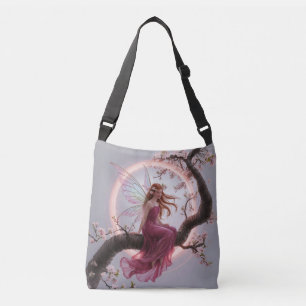 Magic Fairy Among Cherry Flowers - Illustration d Crossbody Bag