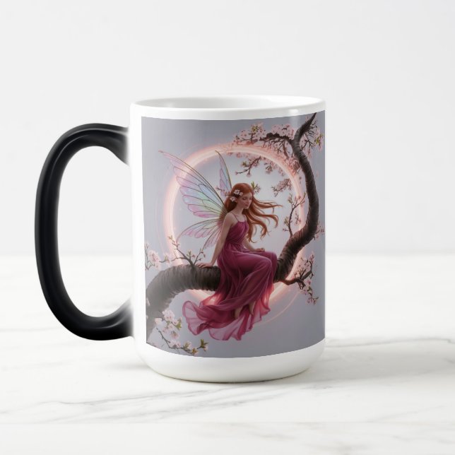 Magic Fairy Among Cherry Flowers - Illustration d Mug (Left)