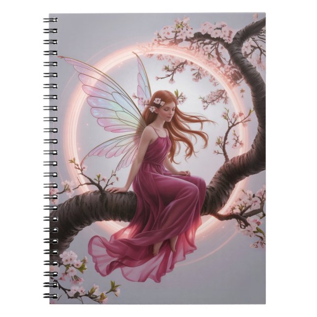 Magic Fairy Among Cherry Flowers - Illustration d Notebook (Front)
