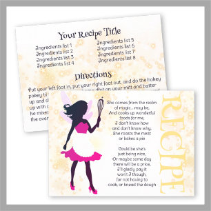 Magic fairy cooking baking cookbook recipe card