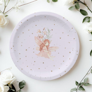 Magic Fairy First Birthday Enchanted Lilac Paper Plate