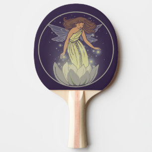 Magic Fairy White Flower Glow Fantasy Art Ping Pong Paddle