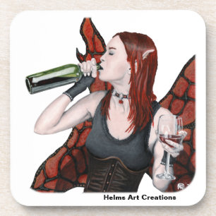 Magic Fairy Wine Bottle Fantasy Plastic Coasters