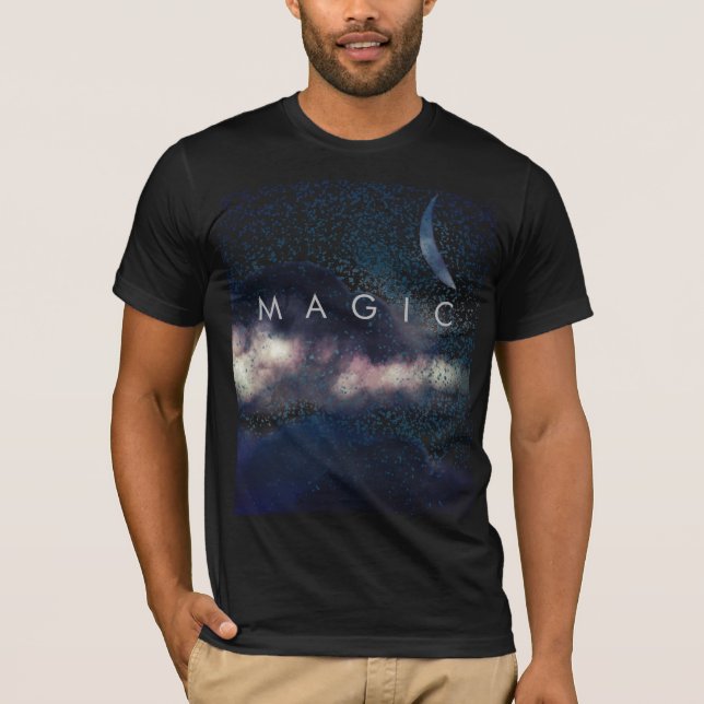 Magic Fantasy Astronomy Crescent Clouds T-Shirt (Front)