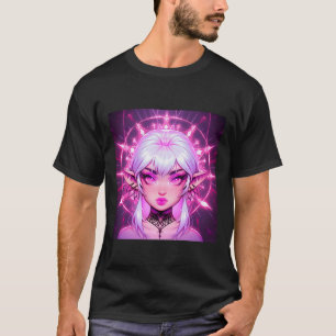 Magic Fantasy Elf Anime Girl Sticker  T-Shirt