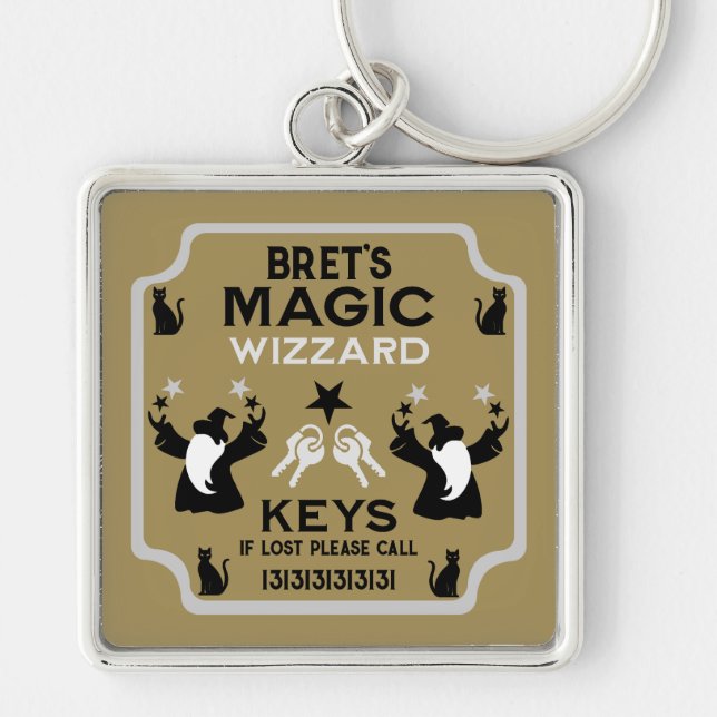 Magic Fantasy Wizard Gift Keychain (Front)