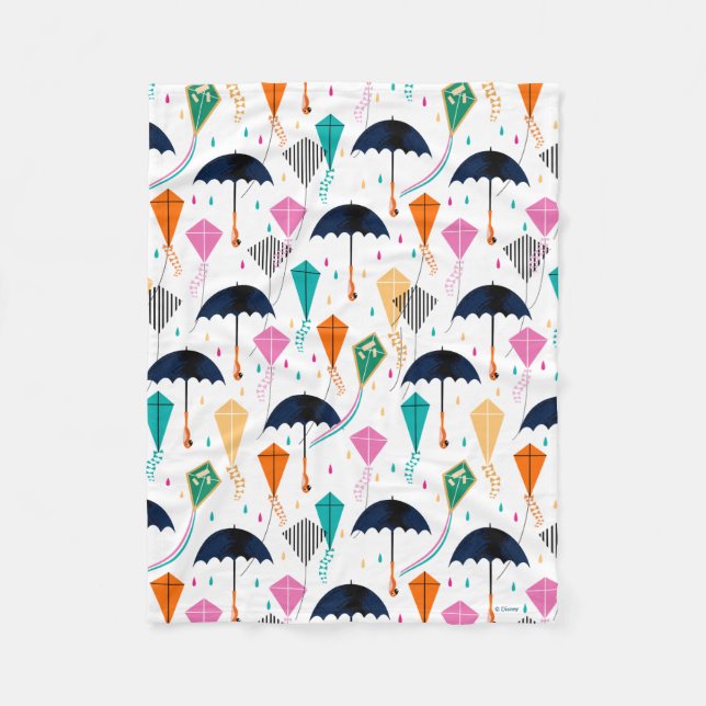 Magic Fills the Air Kite Pattern Fleece Blanket (Front)