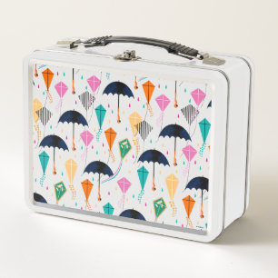 Magic Fills the Air Kite Pattern Metal Lunch Box