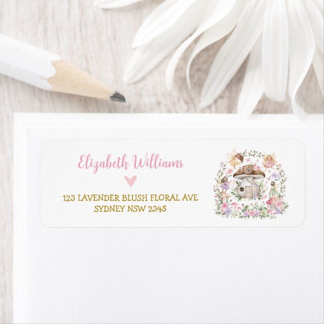 Magic Floral Fairy Princess Adresse de retour Labe (En situation)