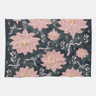 Magic florals with glitter design kitchen towel