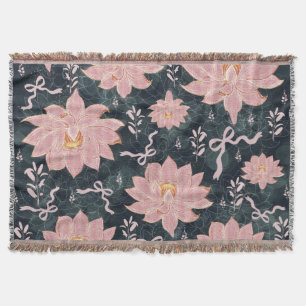 Magic florals with glitter design  throw blanket