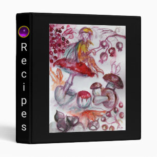 MAGIC FOLLET OF MUSHROOMS Fantasy Red White Recipe Binder
