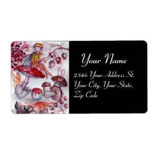 MAGIC FOLLET OF MUSHROOMS Red White Floral Fantasy