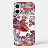 MAGIC FOLLET OF MUSHROOMS Red White Floral Fantasy