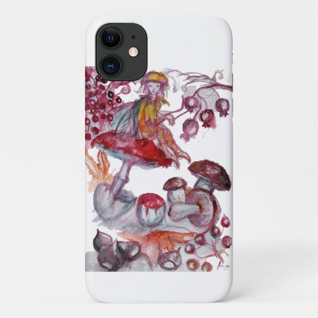 MAGIC FOLLET OF MUSHROOMS Red White Floral Fantasy Case-Mate iPhone Case (Back)