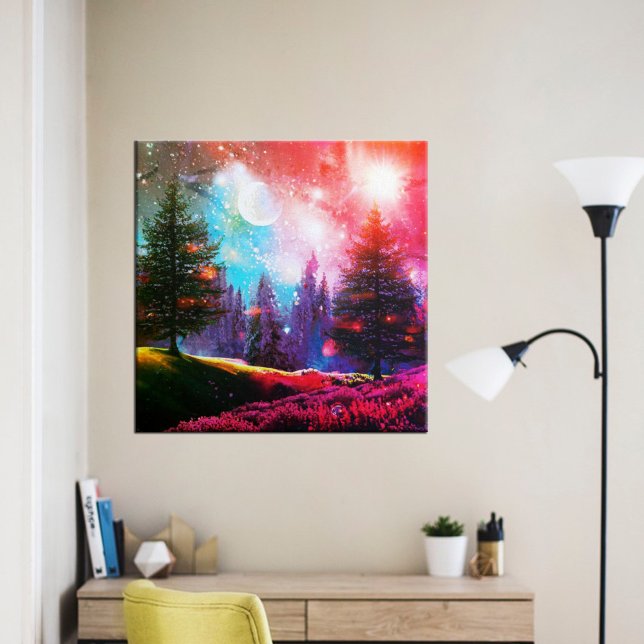 Magic forest at night canvas print (Creator Uploaded)