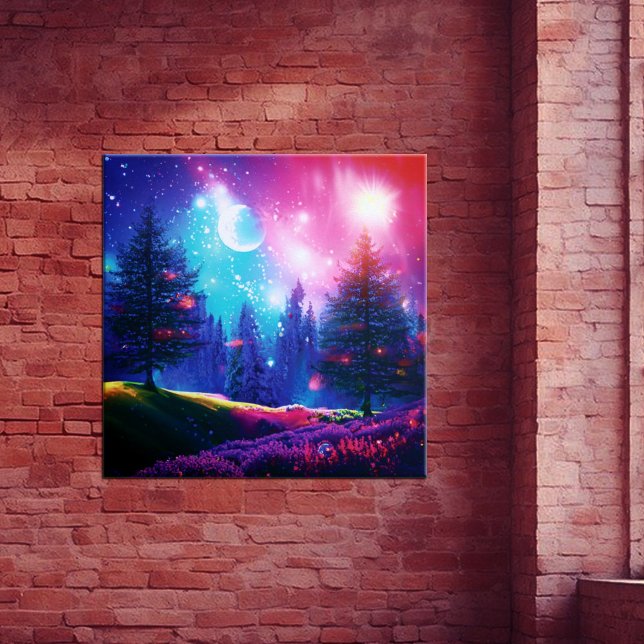 Magic forest at night canvas print (Creator Uploaded)