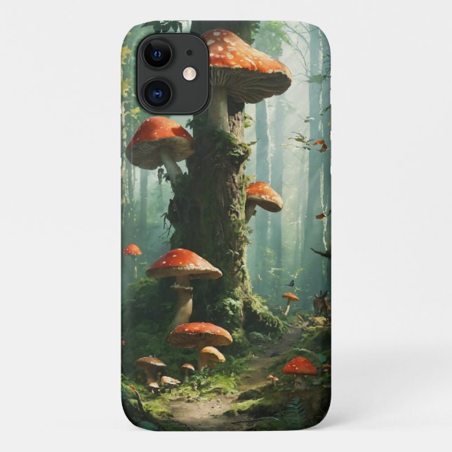 magic forest, fly agaric, fairy forest, magic mush Case-Mate iPhone case (Back)
