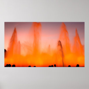 Magic Fountain of Montjuic, Barcelona, Spain. Nigh Poster