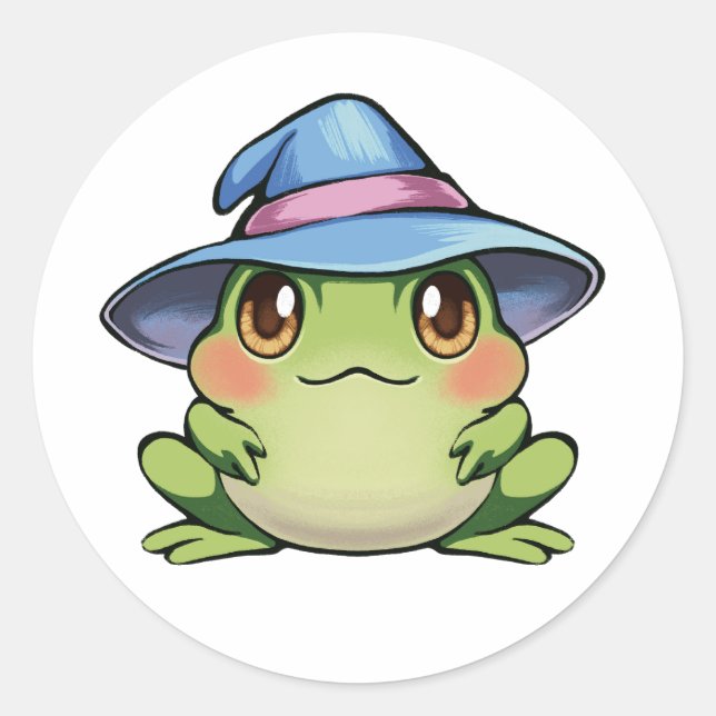 Magic frog in a hat classic round sticker (Front)