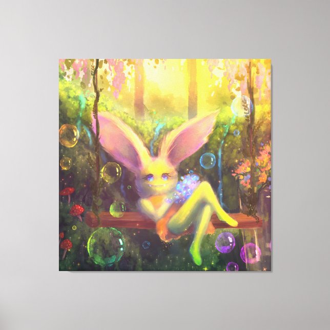 Magic Garden Colourful Stretched Canvas Print  (Front)