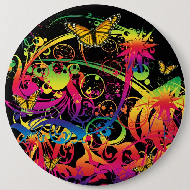 Magic Garden with Butterflies 6 Inch Round Button (Front)
