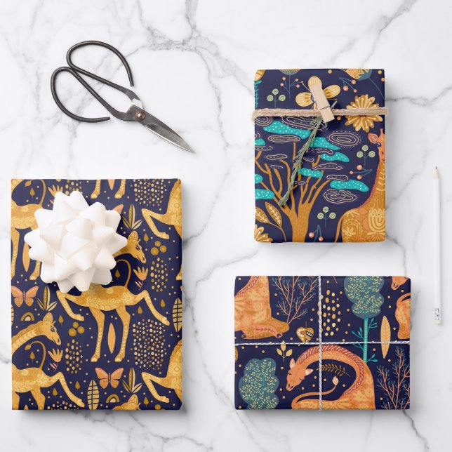 Magic Giraffe Wrapping Paper Sheets (Front)