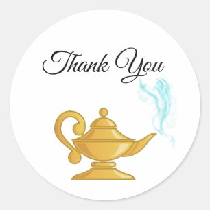 Magic golden lamp Thank You Classic Round Sticker