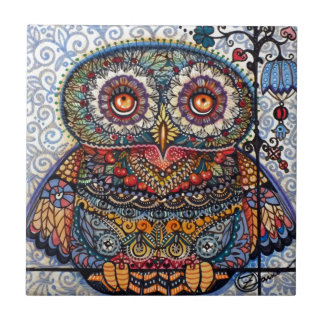 Magic graphic owl painting tile