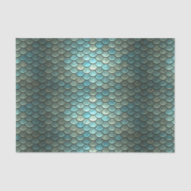 Magic Green Dragon Scale Fantasy Gift Tissue Paper (Front)