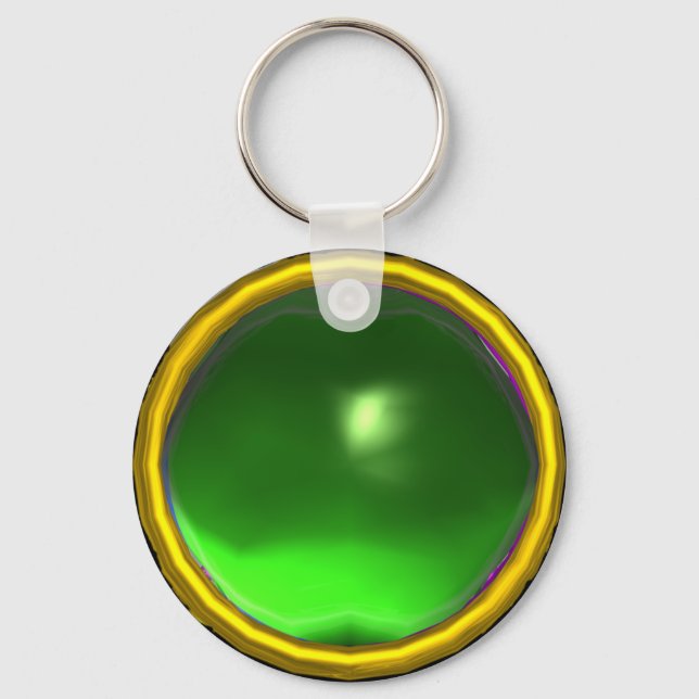 MAGIC GREEN EMERALD GEM STONE KEYCHAIN (Front)