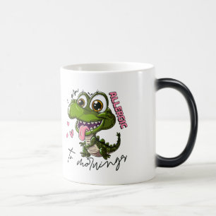 Magic Grumpy Dino Mug - "Je suis allergique au matin"