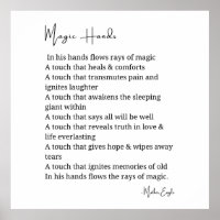 Magic hands love poem poetry poster wall art decor