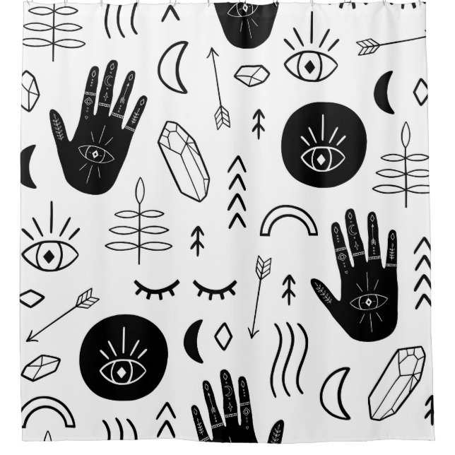 Magic hands, moon, ethnic pattern. (Front)