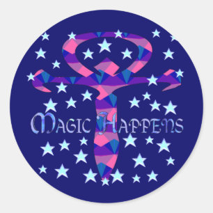 Magic Happens Classic Round Sticker