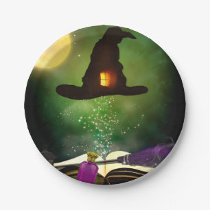 Magic Hat & Magical Spell Book Whimsical Fun Party Paper Plate