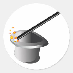 Magic Hat & Wand Classic Round Sticker