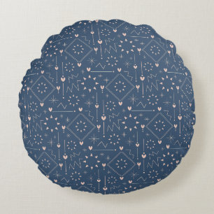 Magic Heart Pattern Round Pillow