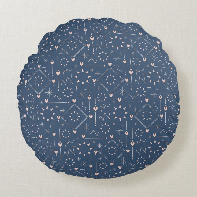 Magic Heart Pattern Round Pillow (Front)