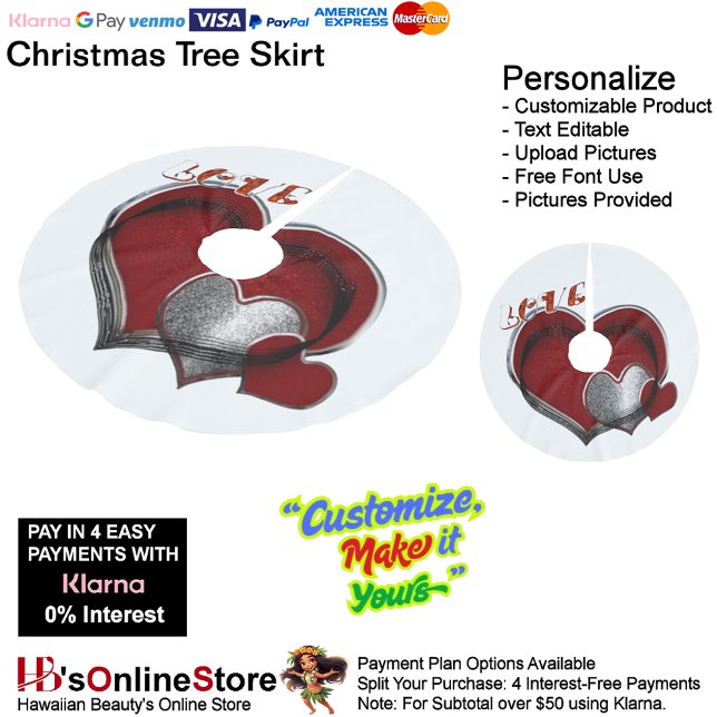 Magic Heart Tree Skirt (Magic Heart Tree Skirt with White Background.)