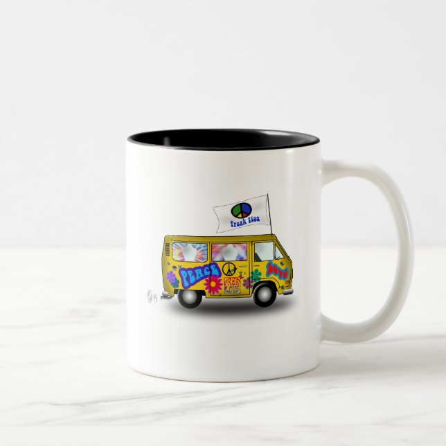 Magic Hippie Van Two-Tone Coffee Mug (Right)