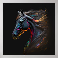 Magic Horse, Abstract Colours , Art Print Wall