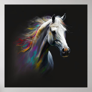Magic Horse, Abstract Colours , Art Print Wall