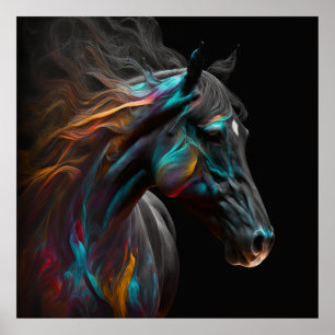Magic Horse, Abstract Colours , Art Print Wall