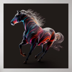 Magic Horse, Abstract Colours , Art Print Wall