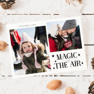 Magic In The Air White Multi Photo Holiday Card