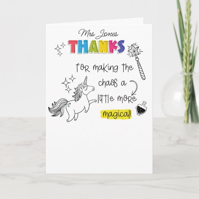 Magic in the Chaos unicorn Gift voucher  Card (Front)